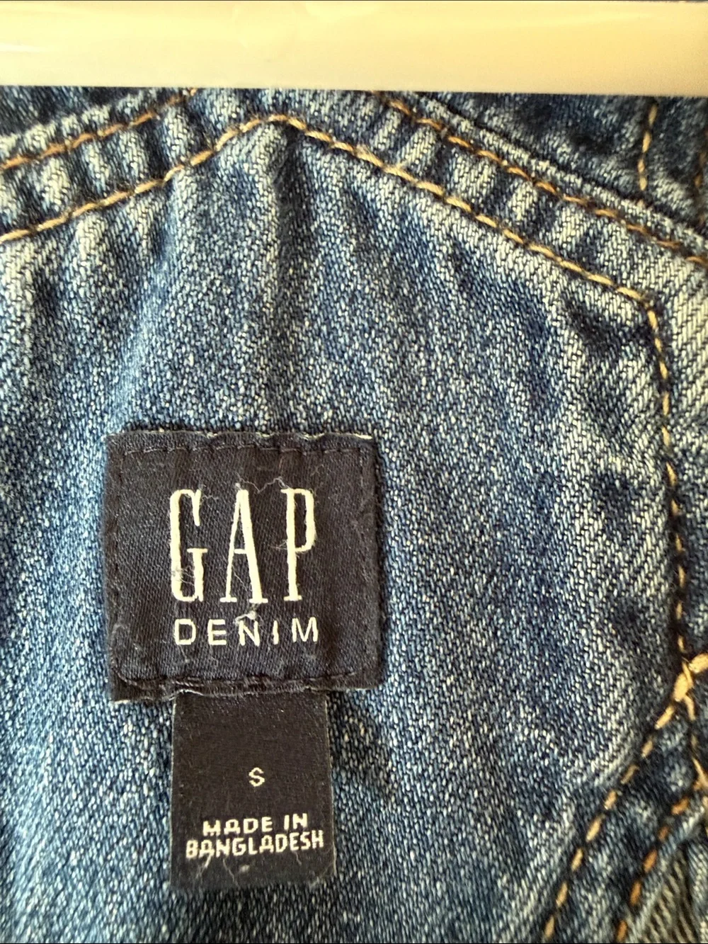 Girls GAP Denim Overall Skirt in Washed Blue